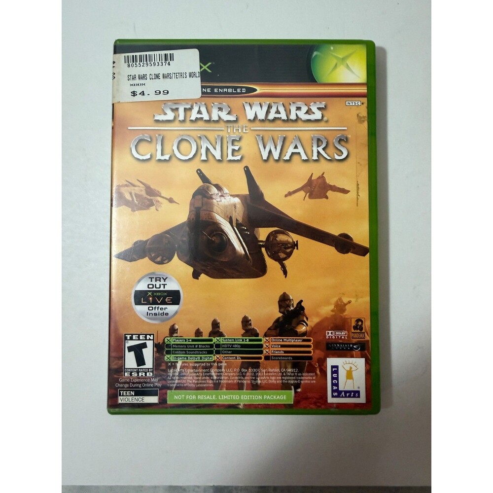 Star Wars Clone Wars Tetris Worlds Combo Complete Original Xbox